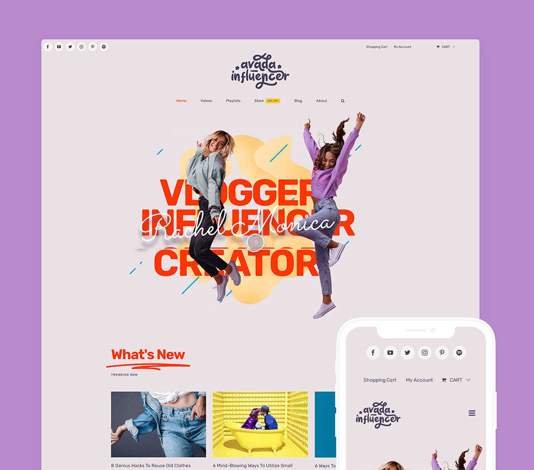 Avada Influencer Prebuilt Website